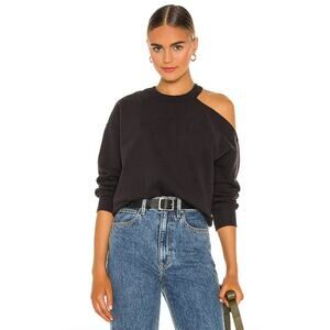 Rails Quincy cold shoulder cut-out black sweatshirt medium
